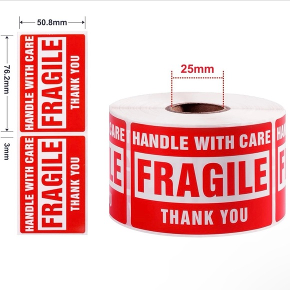 Pack of 50 Fragile Stickers for Shipping - Picture 3 of 5